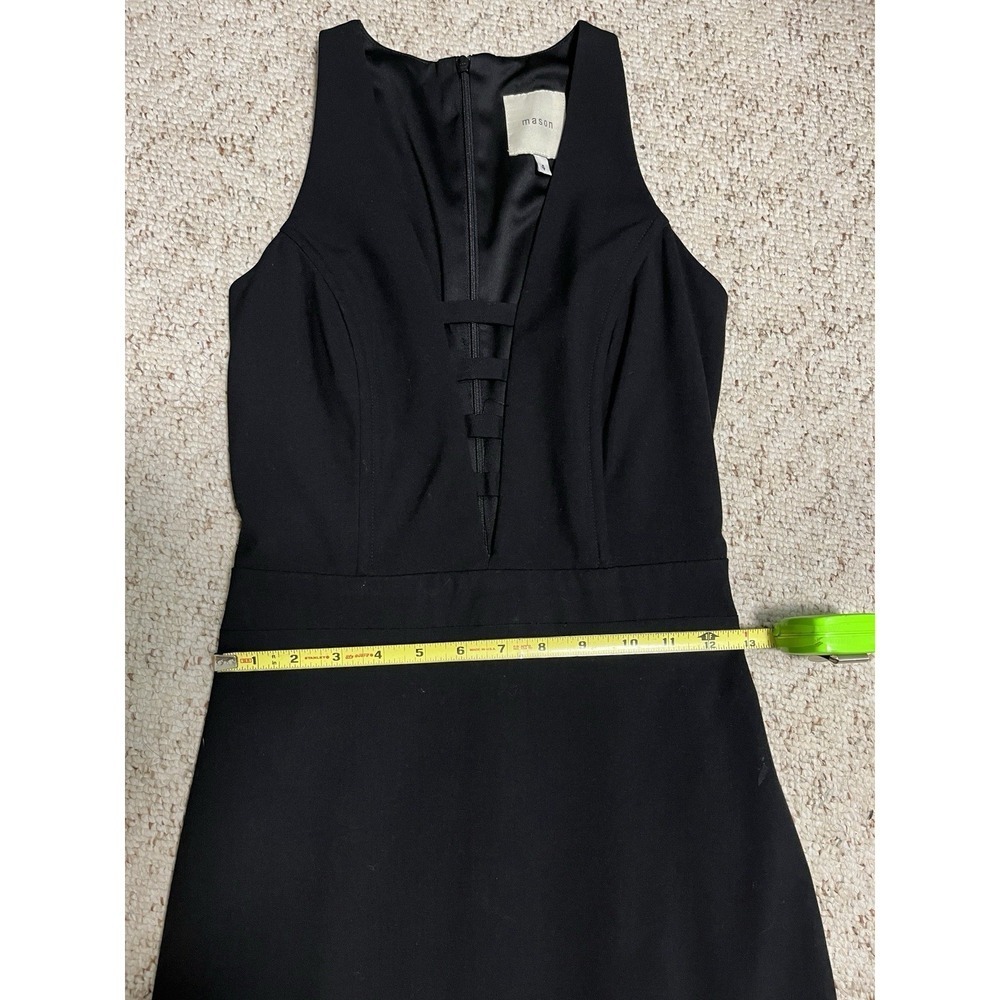 MASON Black Maxi Dress Front Cutout Sleeveless Fit Flare Mermaid Size 4 Formal - Picture 6 of 12